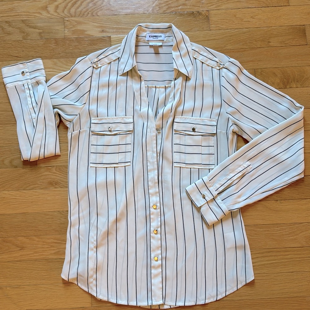 Express Women’s Stripped Portofino Slim Top Size S